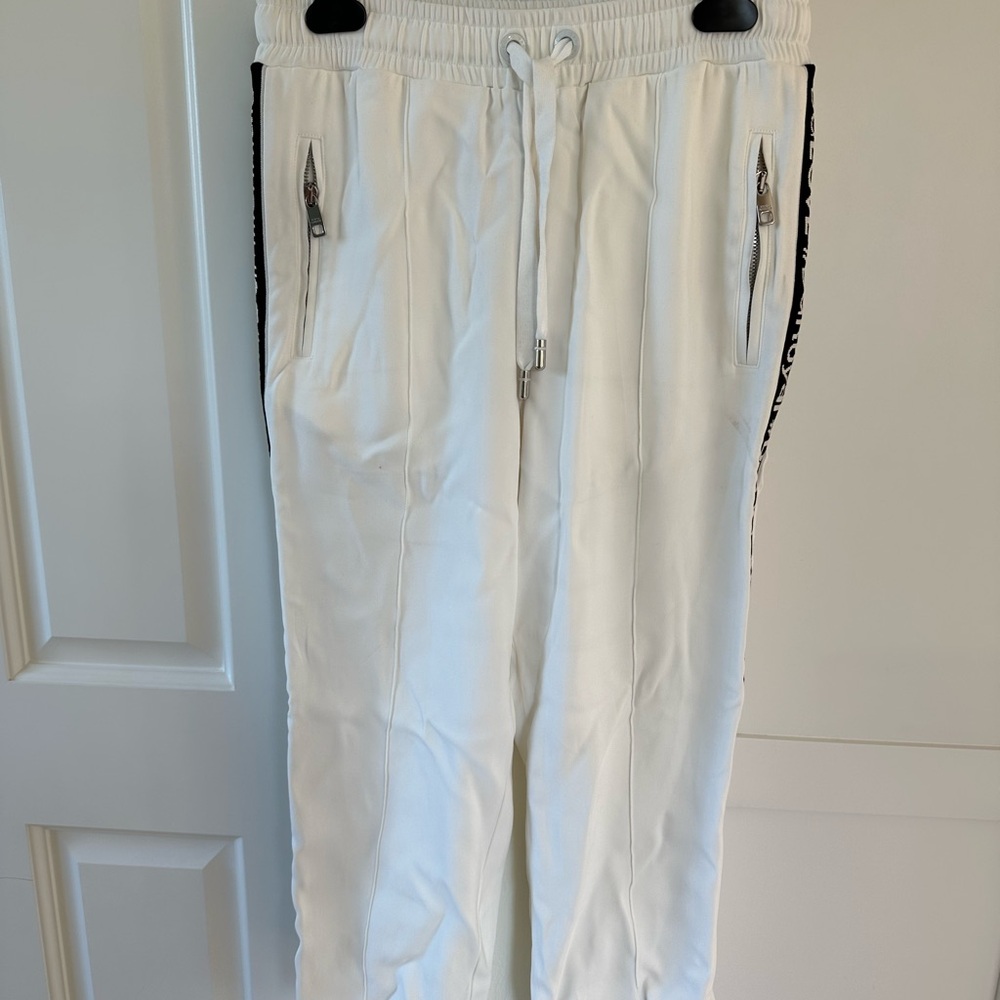 Dolce & Gabbana White Sporty Wide Leg Relaxed Fit Trousers